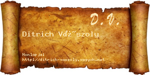 Ditrich Vászoly névjegykártya